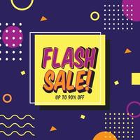 Flash Sale Template with Memphis Style vector