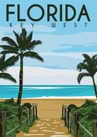 Key West Florida Vector Illustration Background