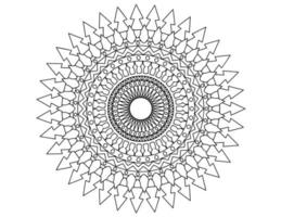 black and white mandala design, tattoo, mehndi, coloring page vector