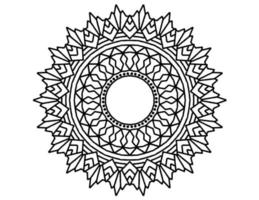 diseño de mandala en blanco y negro, tatuaje, mehndi, página para colorear vector