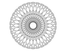 black and white mandala design, tattoo, mehndi, coloring page vector