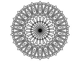 black and white mandala design, tattoo, mehndi, coloring page vector