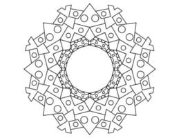 black and white mandala design, tattoo, mehndi, coloring page vector