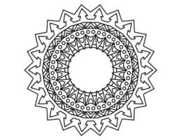 black and white mandala design, tattoo, mehndi, coloring page vector