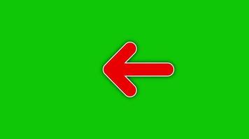 freccia animata che punta l'icona dell'ascensore, simbolo della freccia sullo schermo verde video