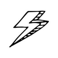 lightning hand drawn doodle,  icon sticker vector