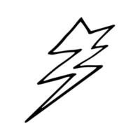 lightning hand drawn doodle,  icon sticker vector