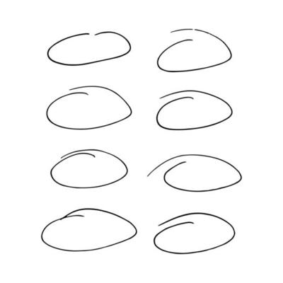 circles doodle set hand drawn. , scandinavian. decor design frame stroke