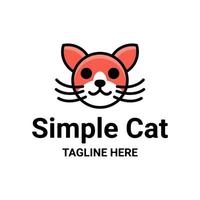 diseño de logotipo de vector de mascota simple de cara de gato