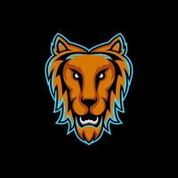 Simple mascot lion face,in background white, design logo vector editable