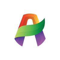 Letter A colorful, vector logo design editable