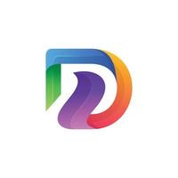 Letter D colorful, vector logo design editable