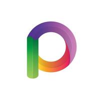Letter P colorful, vector logo design editable