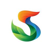 Letter S colorful, vector logo design editable