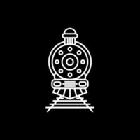 tren antiguo con estilo de arte de línea en fondo negro, diseño de logotipo vectorial editable vector