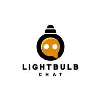 Light bulb combination with chat icon in background white , vector logo design editable