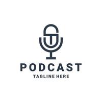 Combination letter T,S and microphone with line art style in background white ,vector logo design editable vector