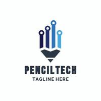 Pencil And Tech with flat minimalist style in background white  ,Designs Vector editable as you wish