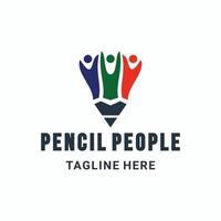 Combination people and pencil with flat minimalist style in background white  ,Designs Vector editable as you wish