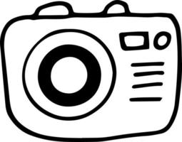 photo camera icon. hand drawn doodle. , scandinavian, nordic, minimalism monochrome travel frame take pictures vector