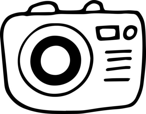 photo camera icon. hand drawn doodle. , scandinavian, nordic, minimalism monochrome travel frame take pictures