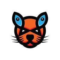 Simple Mascot Vector Logo Design Combination Cats And fish Tuna