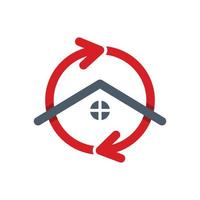Home combination with circle arrow ,line art style , Logo Design Vector, vector