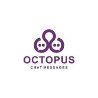 Octopus combination with chat message icon in background white ,template vector logo design editable