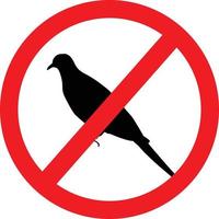 señal prohibida de palomas vector