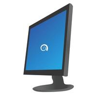 monitor with white background vector