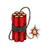 Vector illustration of dynamite on a white isolated background.