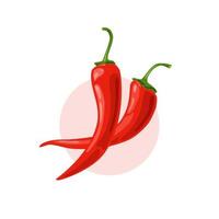 Vector illustration of chili peppers on an isolated background.