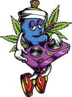 Funky Spray graffiti character cartoon vector