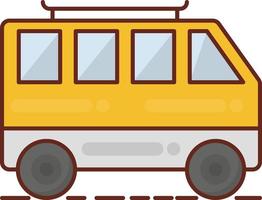 ilustración de vector de autobús sobre un fondo transparente. símbolos de primera calidad. icono de color plano de línea vectorial para concepto y diseño gráfico.