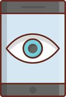 ilustración de vector de lente de ojo sobre un fondo transparente. símbolos de primera calidad. icono de color plano de línea vectorial para concepto y diseño gráfico.