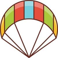 paragliding Vector illustration on a transparent background. Premium quality symbols. Vector Line Flat color  icon for concept and graphic design.