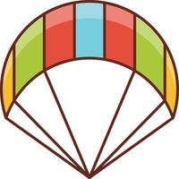 Ilustración de vector de parapente sobre un fondo transparente. símbolos de primera calidad. icono de color plano de línea vectorial para concepto y diseño gráfico.