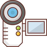 Ilustración de vector de cámara sobre un fondo transparente. símbolos de primera calidad. icono de color plano de línea vectorial para concepto y diseño gráfico.