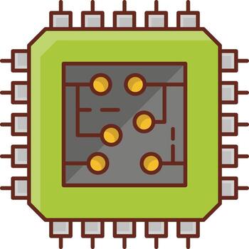 chip Vector illustration on a transparent background. Premium quality symbols. Vector Line Flat color  icon for concept and graphic design.