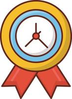 Ilustración de vector de reloj sobre un fondo transparente. símbolos de primera calidad. icono de color plano de línea vectorial para concepto y diseño gráfico.