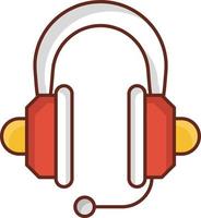 headphone Vector illustration on a transparent background. Premium quality symbols. Vector Line Flat color  icon for concept and graphic design.