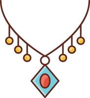 necklace Vector illustration on a transparent background. Premium quality symbols. Vector Line Flat color  icon for concept and graphic design.