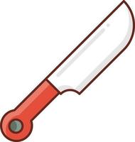 Ilustración de vector de cuchillo sobre un fondo transparente. símbolos de primera calidad. icono de color plano de línea vectorial para concepto y diseño gráfico.