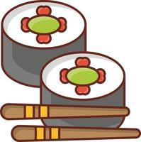 sushi Vector illustration on a transparent background. Premium quality symbols. Vector Line Flat color  icon for concept and graphic design.