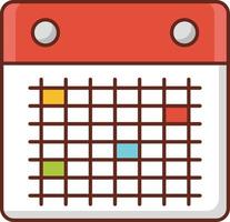 Ilustración de vector de calendario sobre un fondo transparente. símbolos de primera calidad. icono de color plano de línea vectorial para concepto y diseño gráfico.