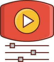 ilustración vectorial de vídeo sobre un fondo transparente. símbolos de primera calidad. icono de color plano de línea vectorial para concepto y diseño gráfico. vector