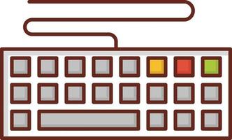 Ilustración de vector de teclado sobre un fondo transparente. símbolos de primera calidad. icono de color plano de línea vectorial para concepto y diseño gráfico.