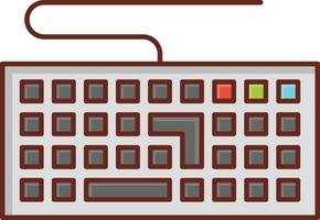 Ilustración de vector de teclado sobre un fondo transparente. símbolos de primera calidad. icono de color plano de línea vectorial para concepto y diseño gráfico.