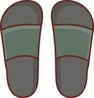 Ilustración de vector de zapatilla sobre un fondo transparente. símbolos de primera calidad. icono de color plano de línea vectorial para concepto y diseño gráfico.