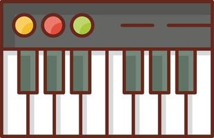 Ilustración de vector de piano sobre un fondo transparente. símbolos de primera calidad. icono de color plano de línea vectorial para concepto y diseño gráfico.